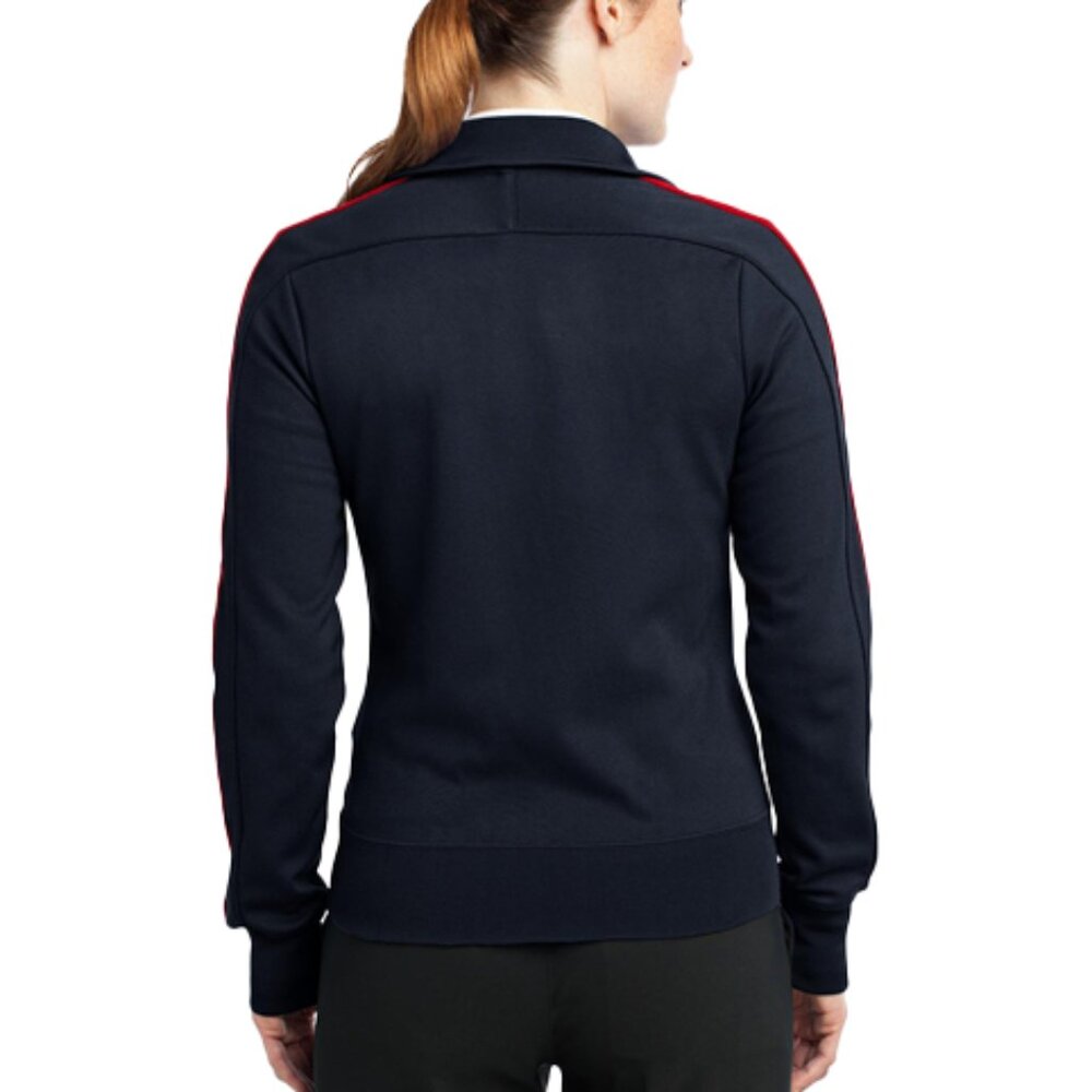 Ladies Nike Full zip Golf Track Jacket Navy with red stripe - Picture 2 of 6